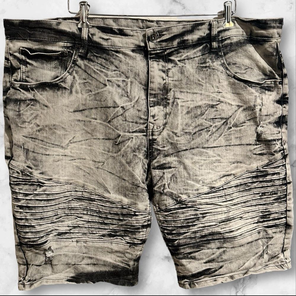 Southpole Mens Slim Jean Shorts Size 48 Acid Wash Stacked Denim Mid‎ Rise Grunge